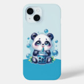 Schattigee Panda en Blue Boba Bubble Tea Case-Mate iPhone Case (Achterkant)