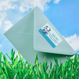 Schattigee Panda en Blue Boba Bubble Tea Etiket