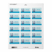 Schattigee Panda en Blue Boba Bubble Tea Etiket (Full Sheet)