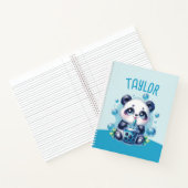 Schattigee Panda en Blue Boba Bubble Tea Notitieboek (Binnen)