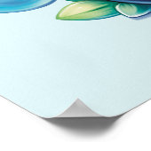 Schattigee Panda en Blue Boba Bubble Tea Poster (Hoek)