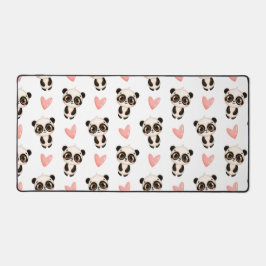 Schattigee panda en hartpatroon bureaumat