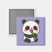 Schattigee Panda Eten Bamboe – Leuke keuken Magnee Magneet (Voorkant / Achterkant)