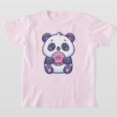 Schattigee Panda Eten Donut Met Sprinkles Kawaii E T-shirt (Laagn)