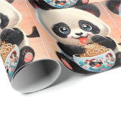 Schattigee Panda eten Ramen Cadeaupapier (Rol Hoek)