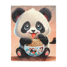 Schattigee Panda eten Ramen