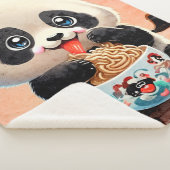 Schattigee Panda eten Ramen Sherpa Deken (3/4)