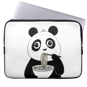 Schattigee Panda Eten Udon Noodles Laptop Sleeve