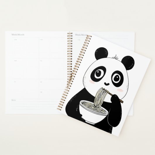Schattigee Panda Eten Udon Noodles Planner (Display)