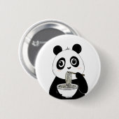 Schattigee Panda Eten Udon Noodles Ronde Button 5,7 Cm (Voorkant /achterkant)