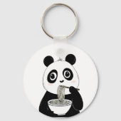 Schattigee Panda Eten Udon Noodles Sleutelhanger (Voorkant)