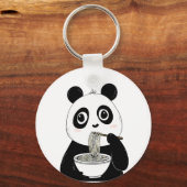Schattigee Panda Eten Udon Noodles Sleutelhanger (Voorkant)