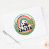 Schattigee Panda familie genieten van het leven Ronde Sticker (Envelop)