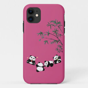 Schattigee panda familie onder bamboe Schattige Case-Mate iPhone Case