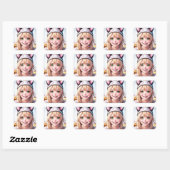 Schattigee Panda Furry Anime Girl Vierkante Sticker (Vel)