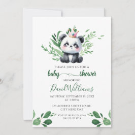 Schattigee Panda Gender Neutral Greenery Baby show Kaart