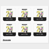 Schattigee Panda - Gepersonaliseerde Verjaardag Vierkante Sticker (Vel)