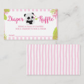 Schattigee Panda Girl Baby shower Luier Raffle Kaa Informatiekaartje (Voorkant / Achterkant)