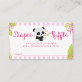 Schattigee Panda Girl Baby shower Luier Raffle Kaa Informatiekaartje (Voorkant)