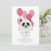 Schattigee panda. Grappig dier. Roze verjaardagsfe Kaart (Staand voorkant)