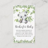 Schattigee Panda Greenery Baby shower Boeken voor Informatiekaartje (Voorkant)