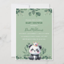 Schattigee Panda Greenery Foliage Green Baby showe