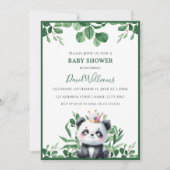 Schattigee Panda Greenery Foliage Neutraal Baby sh Kaart (Voorkant)