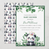 Schattigee Panda Greenery Foliage Neutraal Baby sh Kaart (Voorkant / Achterkant)