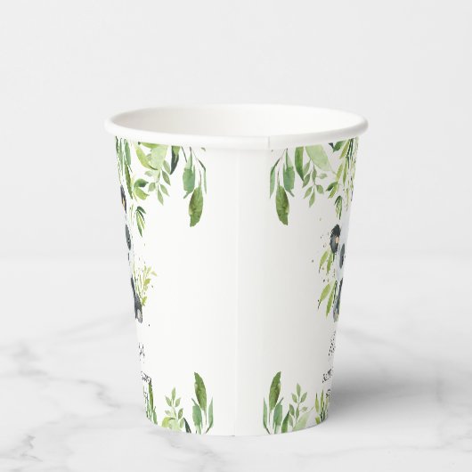 Schattigee Panda groen Bamboe Baby shower Verjaard Papieren Bekers (Rechts)