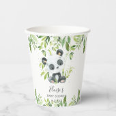 Schattigee Panda groen Bamboe Baby shower Verjaard Papieren Bekers (Voorkant)
