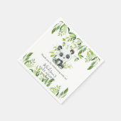 Schattigee Panda groen Bamboe Baby shower Verjaard Servet (Hoek)