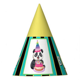 Schattigee Panda Happy Birthday Feesthoedjes
