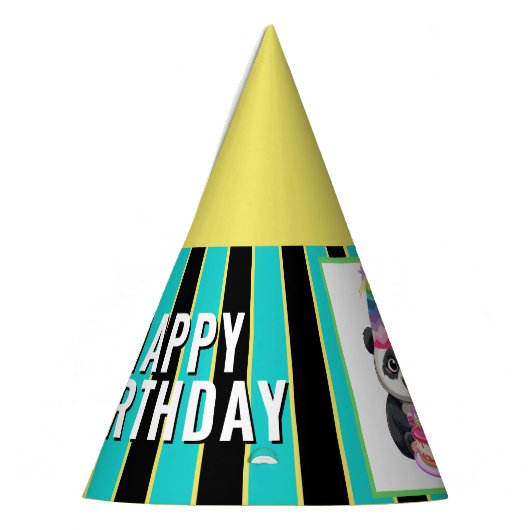 Schattigee Panda Happy Birthday Feesthoedjes (Links)