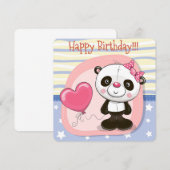 Schattigee Panda Happy Birthday Invitation Kaart (Voorkant / Achterkant)