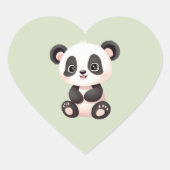 Schattigee Panda Hart Sticker (Voorkant)