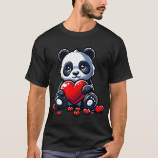 Schattigee Panda Hart Valentijnsdag Paar Mannen Vr T-shirt