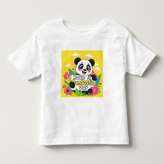 Schattigee panda: "Heb een Pandastische Dag" Kinder Shirts (Voorkant)