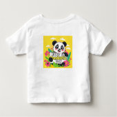 Schattigee panda: "Heb een Pandastische Dag" Kinder Shirts (Achterkant)