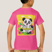 Schattigee panda: "Heb een Pandastische Dag" T-shirt (Achterkant)