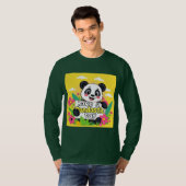 Schattigee panda: "Heb een Pandastische Dag" T-shirt (Voorkant volledig)