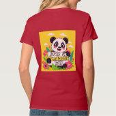 Schattigee panda: "Heb een Pandastische Dag" T-shirt (Achterkant)