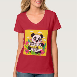 Schattigee panda: "Heb een Pandastische Dag" T-shirt