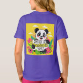 Schattigee panda: "Heb een Pandastische Dag" T-shirt (Achterkant)