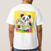 Schattigee panda: "Heb een Pandastische Dag" T-shirt (Achterkant)