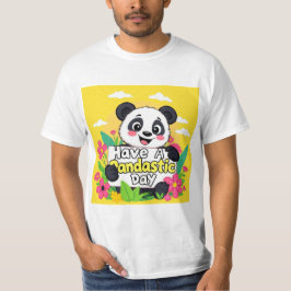 Schattigee panda: "Heb een Pandastische Dag" T-shirt