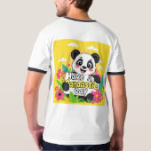 Schattigee panda: "Heb een Pandastische Dag" T-shirt (Achterkant)