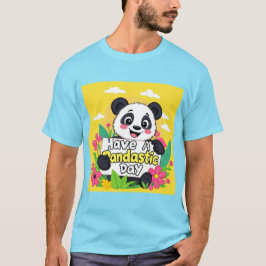 Schattigee panda: "Heb een Pandastische Dag" T-shirt