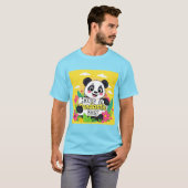 Schattigee panda: "Heb een Pandastische Dag" T-shirt (Voorkant volledig)