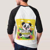 Schattigee panda: "Heb een Pandastische Dag" T-shirt (Achterkant)