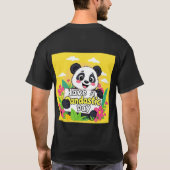 Schattigee panda: "Heb een Pandastische Dag" T-shirt (Achterkant)